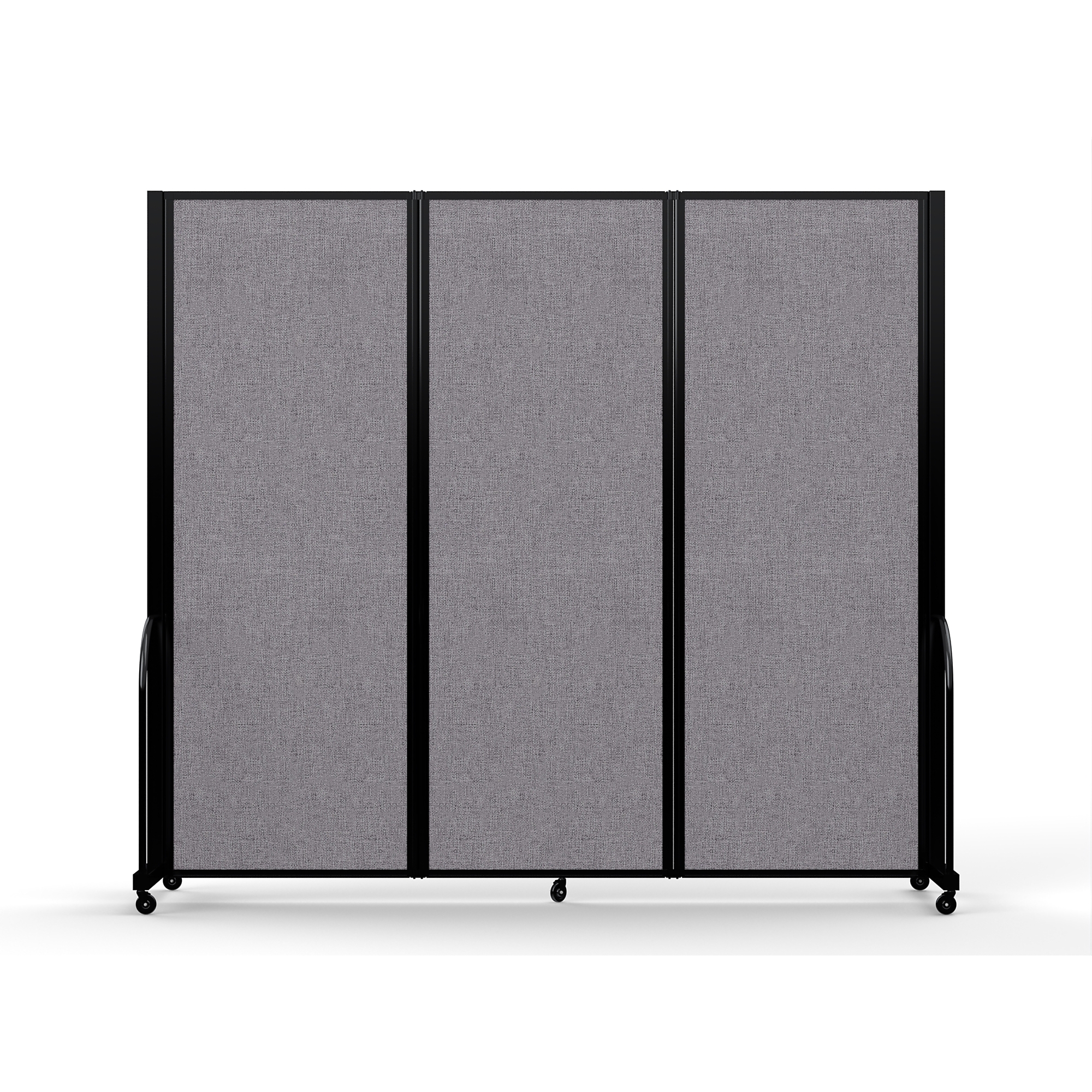 Screenflex Full Motion Divider — 7ft. 6in. x 8ft. 7in., Black Frame, Select Gray, Model# FSH-763-B-LGY